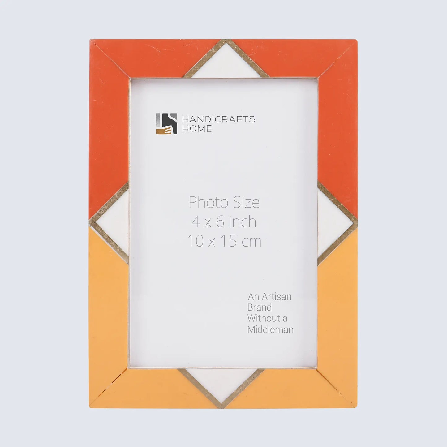Picture Frames Menton Orange Pattern Resin Inlay Collection in 3 Sizes