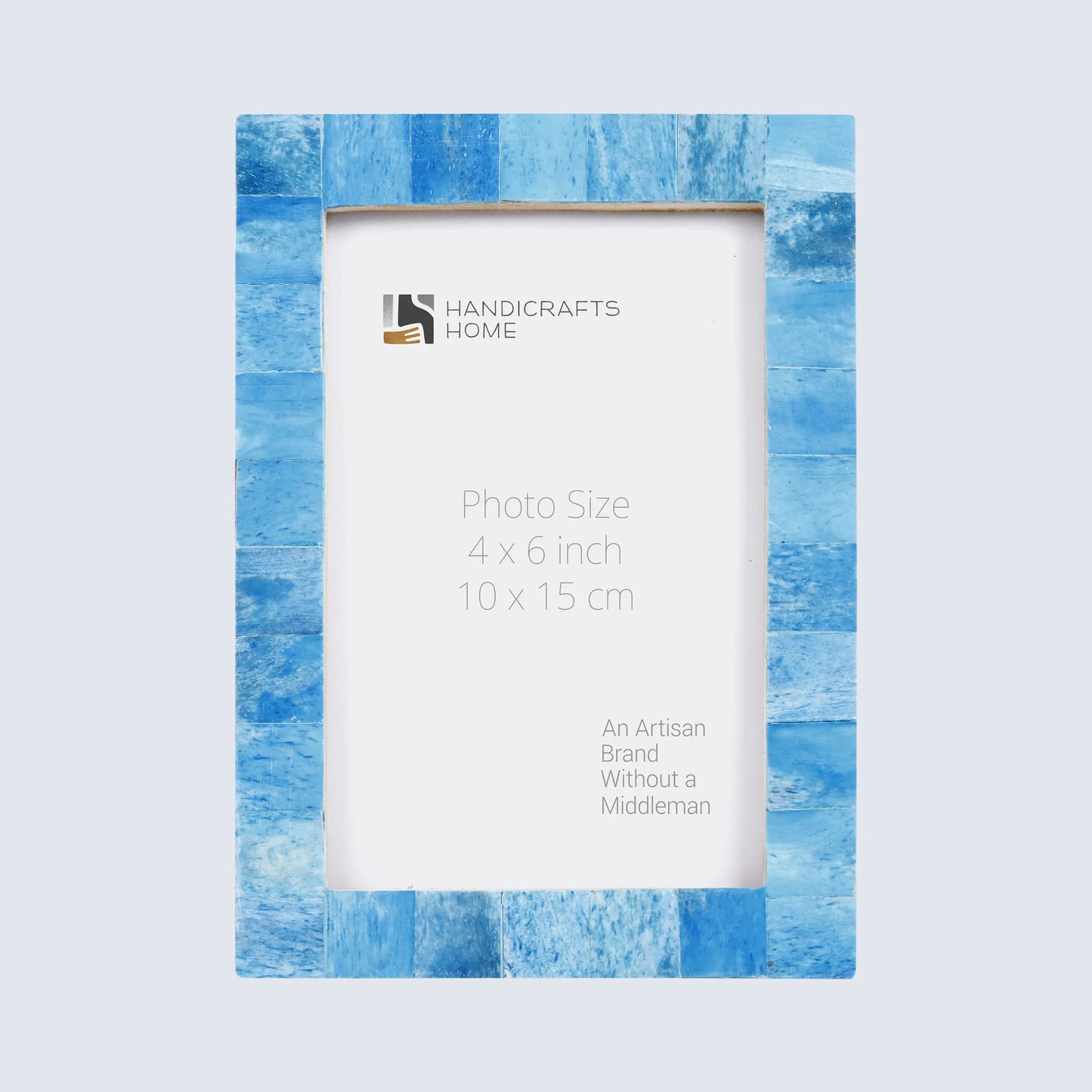 Picture Frames Classic Pattern Bone Inlay Collection in 3 Sizes, Pack of 2 - Turquoise