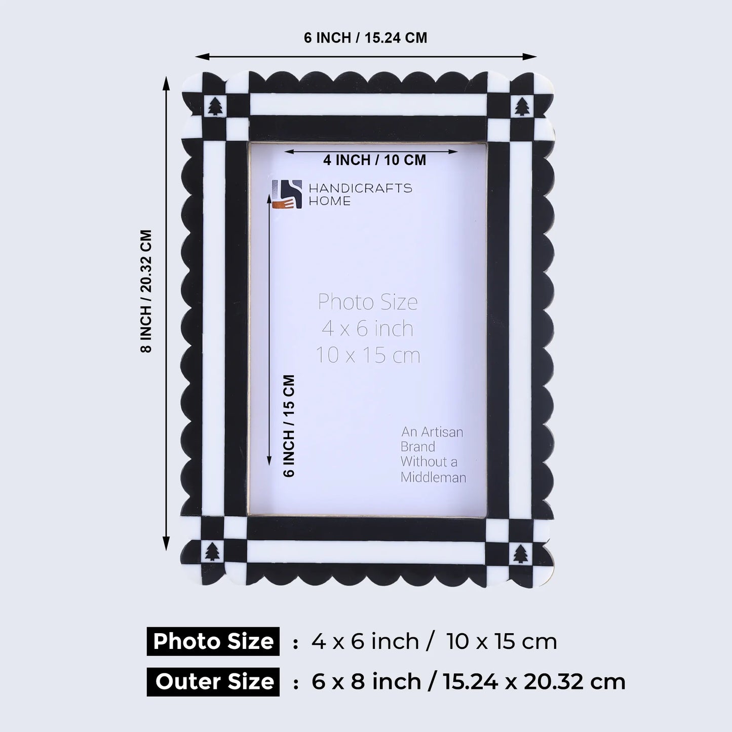 Picture Frames Chalet Nair Pattern Resin Inlay Collection in 2 Sizes