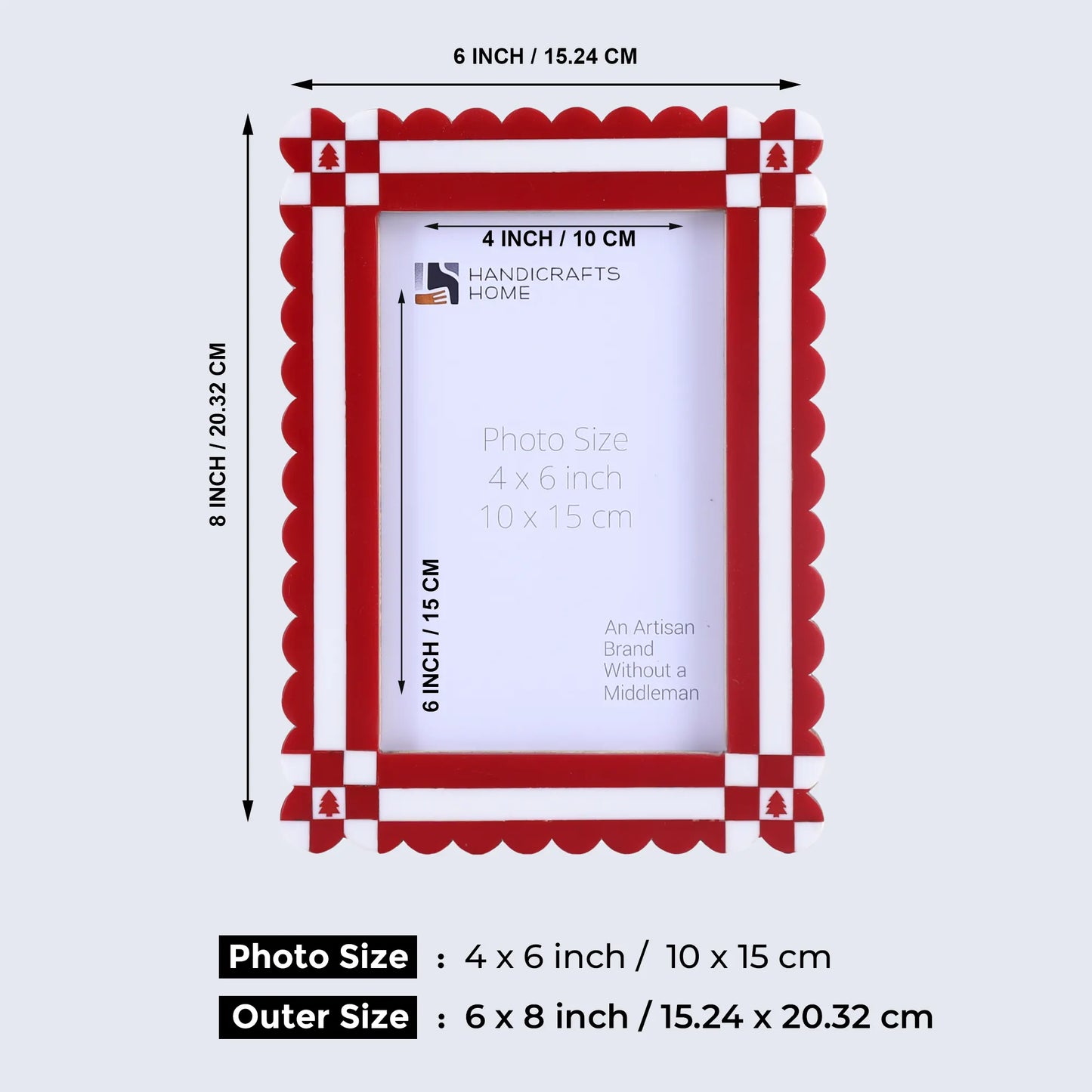 Picture Frames Chalet Rusch Pattern Resin Inlay Collection in 2 Sizes