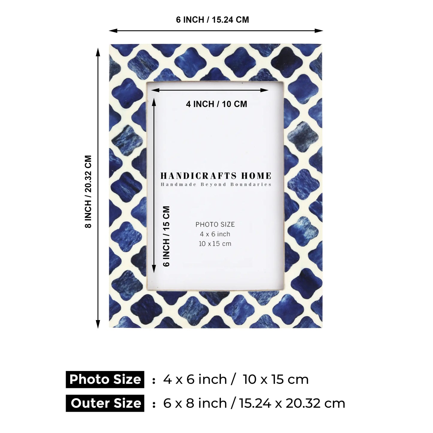 Picture Frames Indigo Bone & Resin Inlay Collection, 4x6