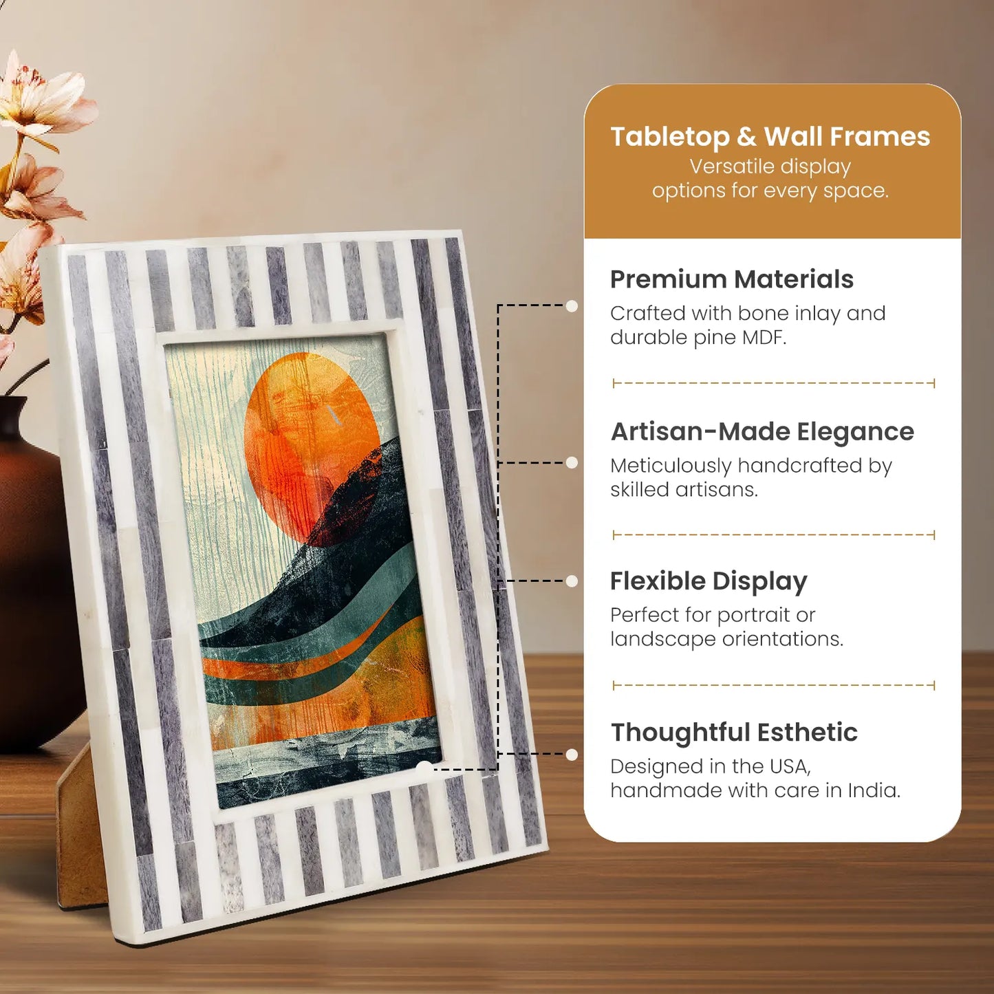 Picture Frames Kayala Saje Bone Inlay Collection in 2 Sizes