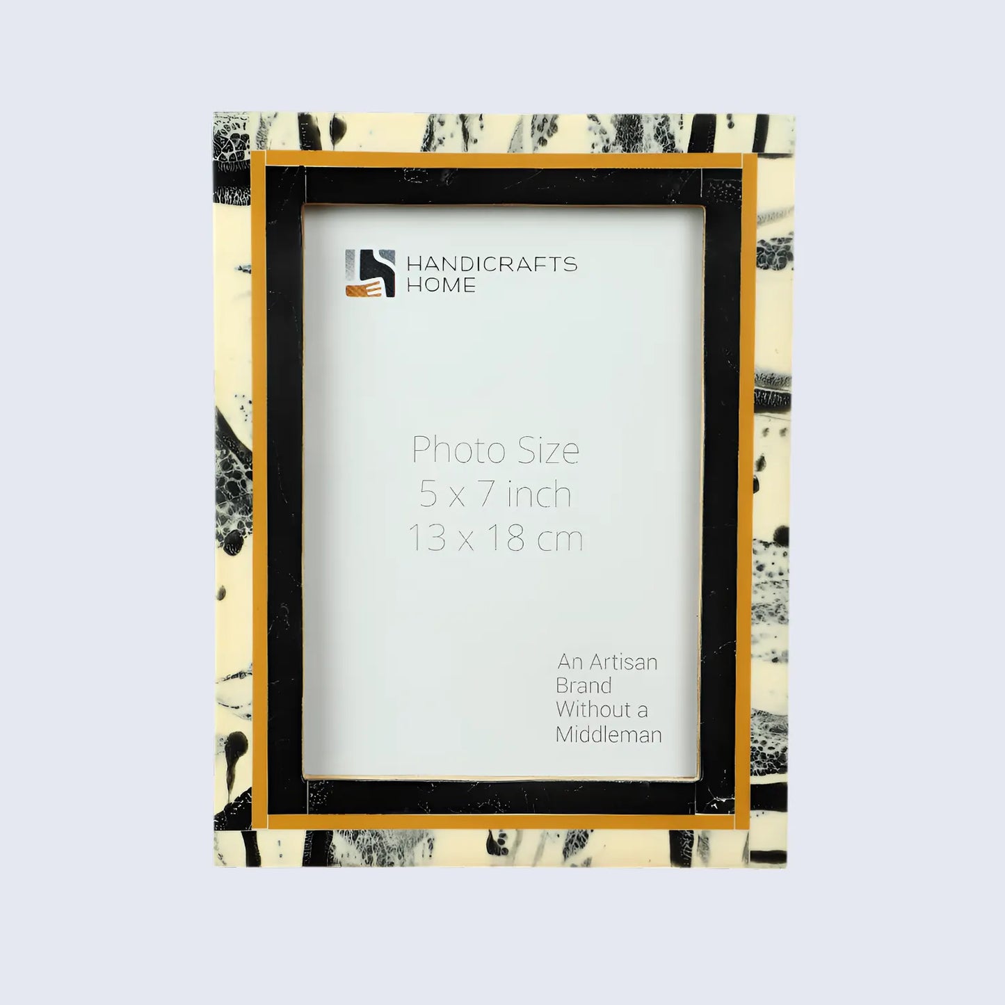 Black Abstract Ink Resin Inlay Picture Frame in 4x6 & 5x7