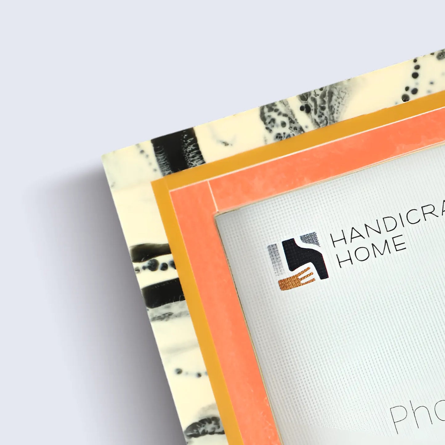 Peach Abstract Ink Resin Inlay Picture Frame in 4x6 & 5x7