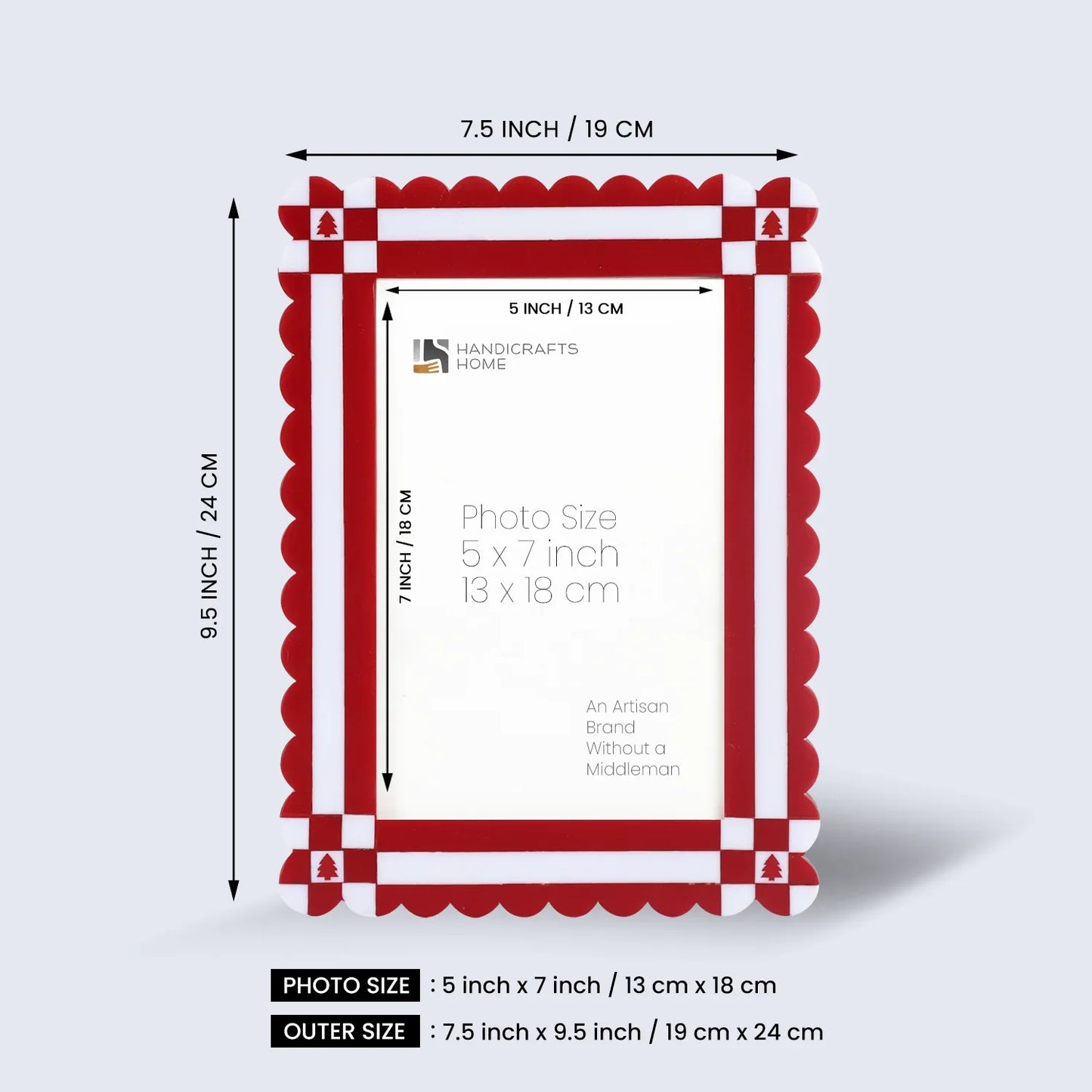 Picture Frames Chalet Rusch Pattern Resin Inlay Collection in 2 Sizes