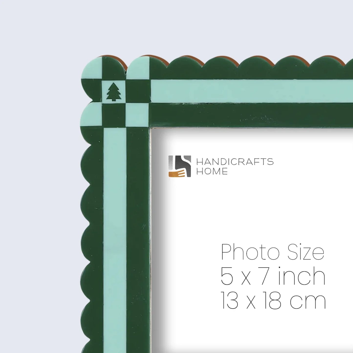 Picture Frames Chalet Verde Pattern Resin Inlay Collection in 2 Sizes
