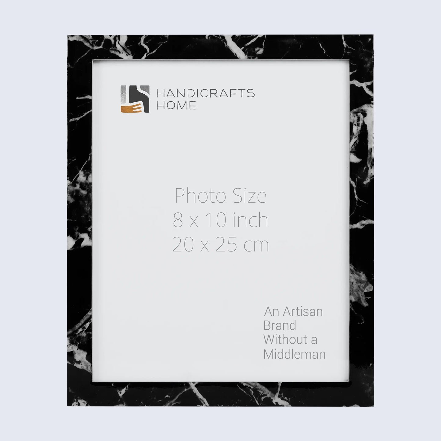 Picture Frames Rare Earth Marble Black Pattern Resin Inlay Collection in 3 Sizes