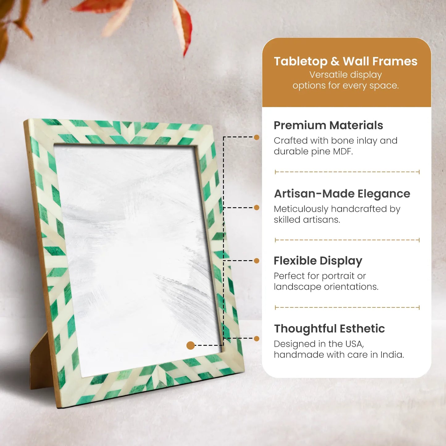 Picture Frames Hypno Nature Pattern Bone Inlay Collection in 3 Sizes