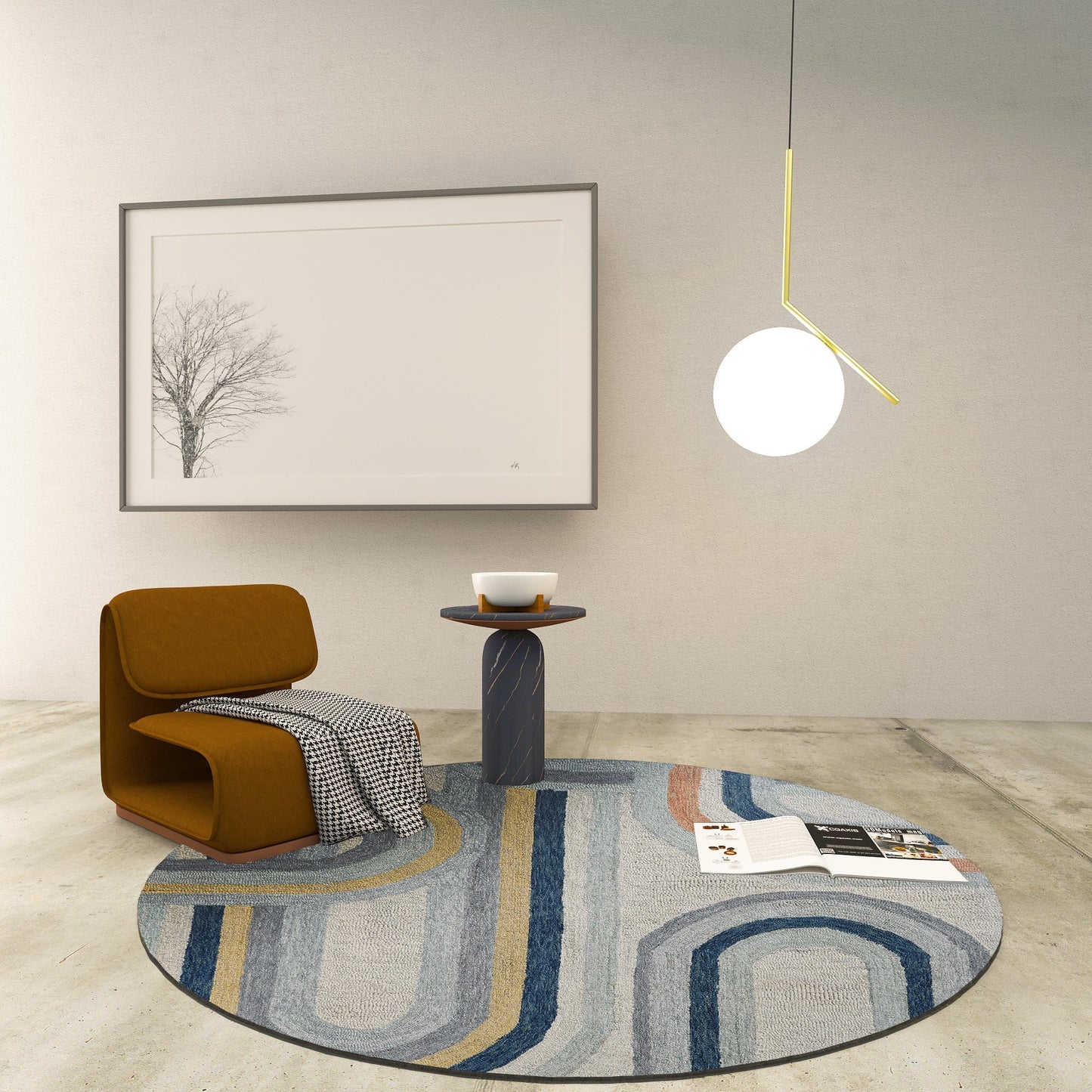Premium Hand-Tufted Rug Made of 100% Wool - Pastel Loops - 5x5 Feet