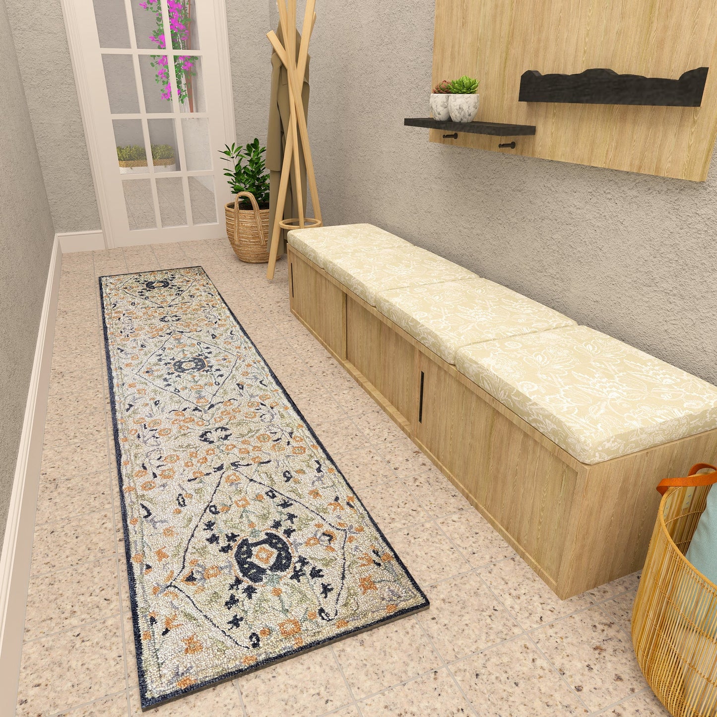 Premium Hand-Tufted Rug Made of 100% Wool - Anglian Court - 2x10 Feet