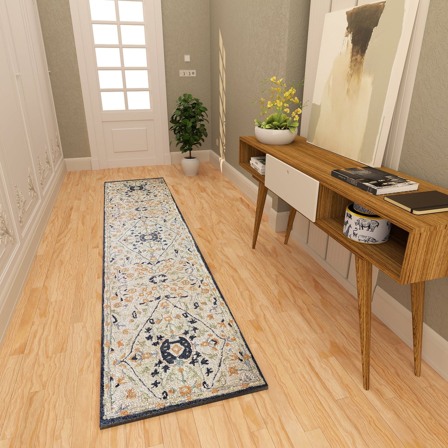 Premium Hand-Tufted Rug Made of 100% Wool - Anglian Court - 2x10 Feet