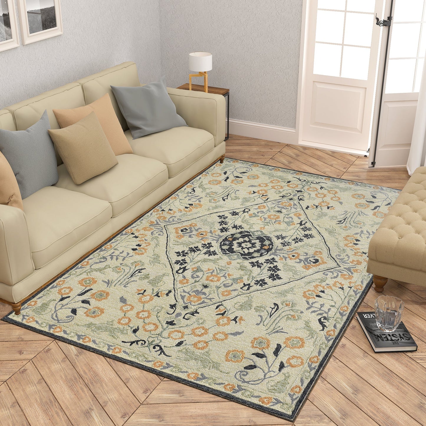 Premium Hand-Tufted Rug Made of 100% Wool - Anglian Court - 4x6 Feet