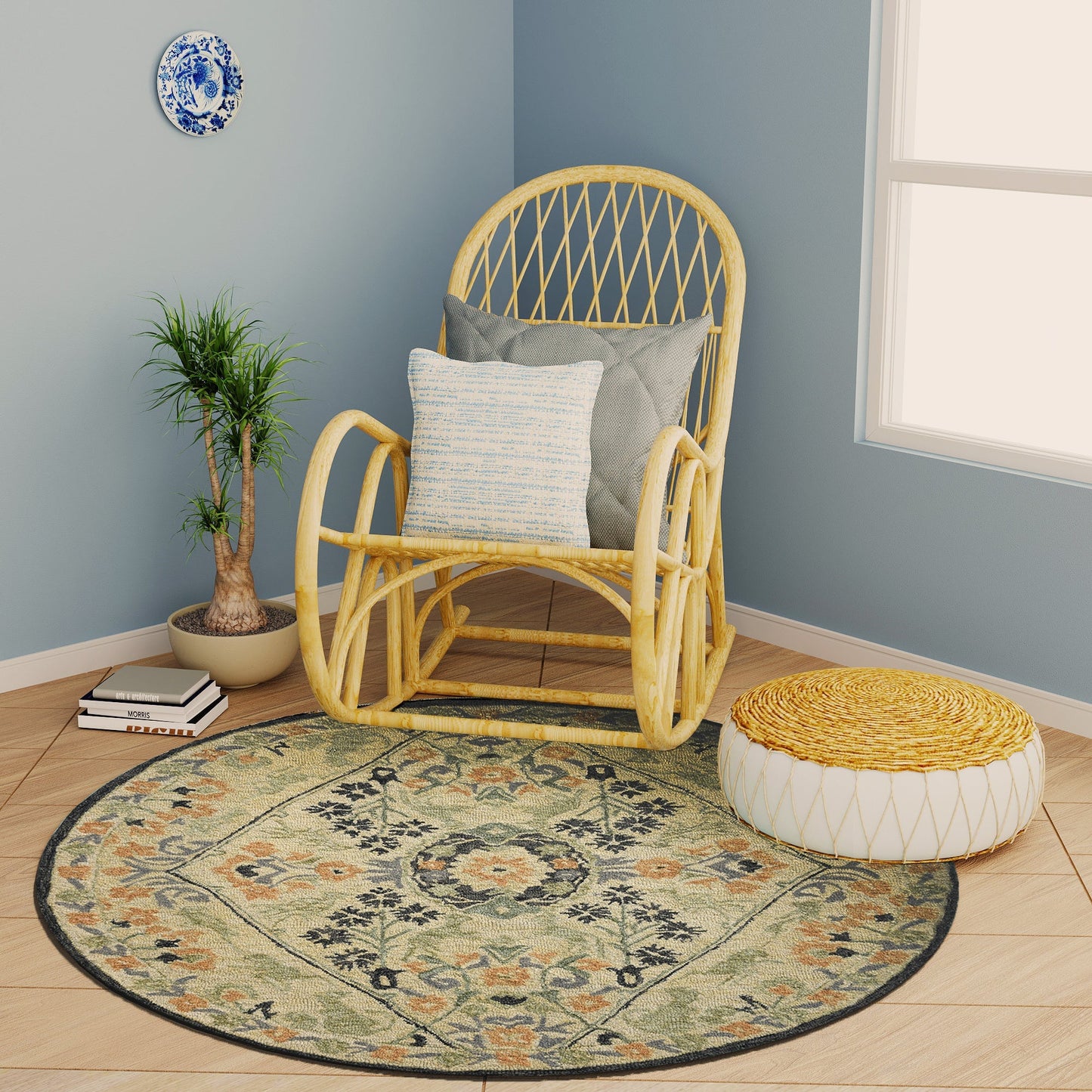 Premium Hand-Tufted Rug Made of 100% Wool - Anglian Court - 5x5 Feet