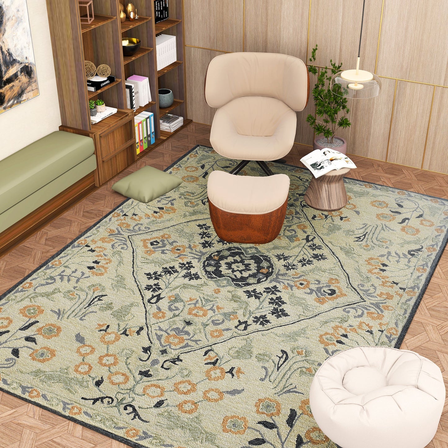Premium Hand-Tufted Rug Made of 100% Wool - Anglian Court - 8x10 Feet