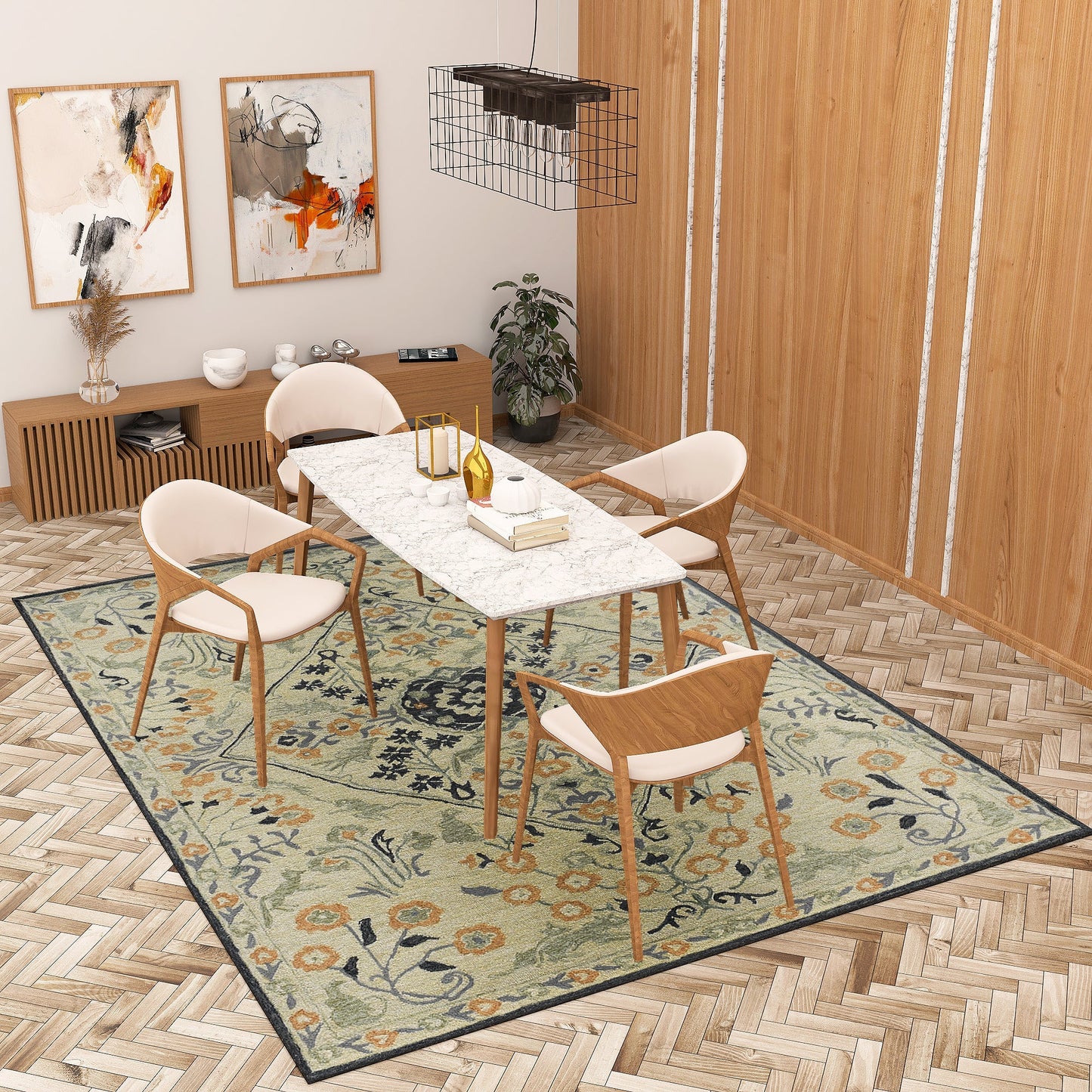 Premium Hand-Tufted Rug Made of 100% Wool - Anglian Court - 8x10 Feet