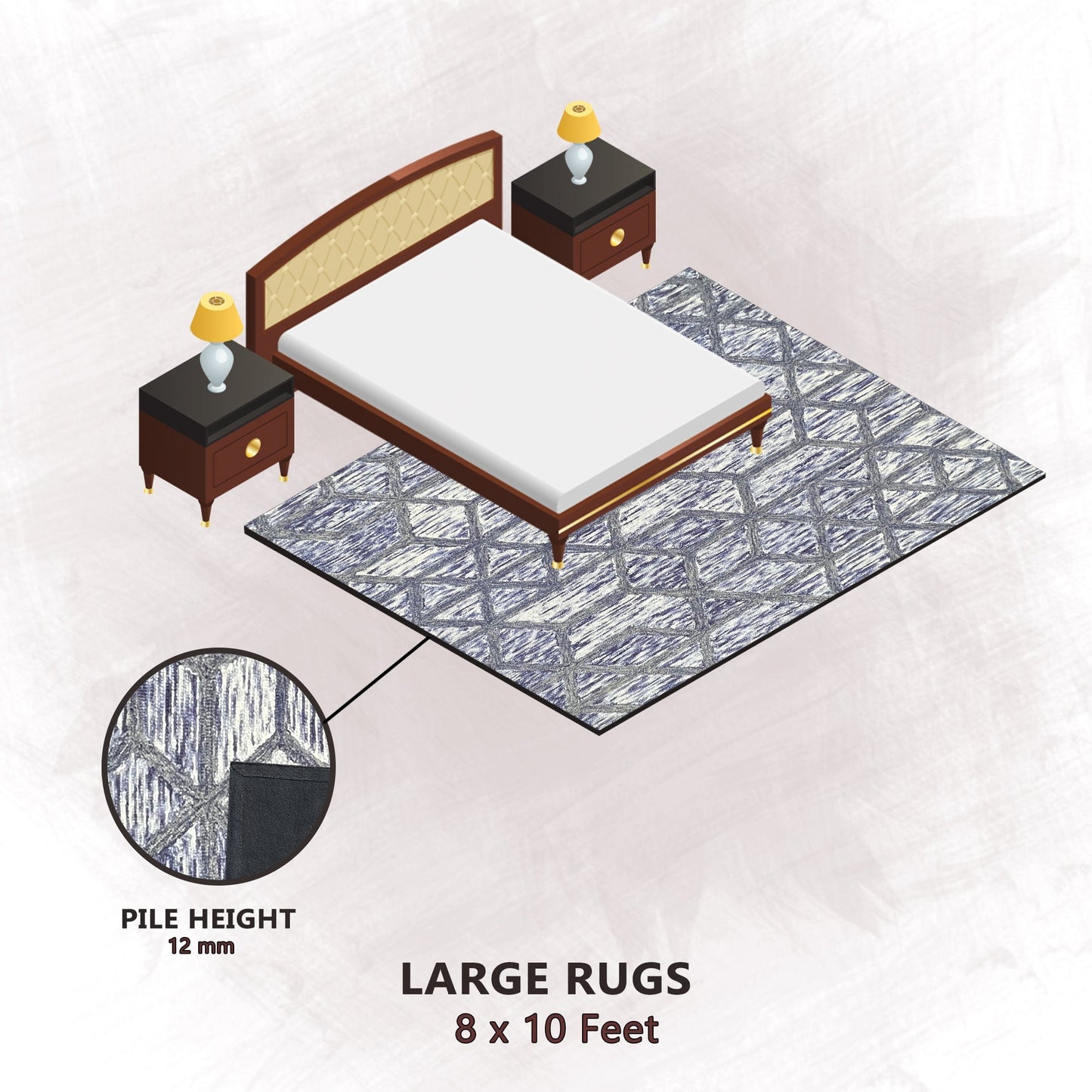 Premium Hand-Tufted Rug Made of 100% Wool - Artic Crystal - 8x10 Feet