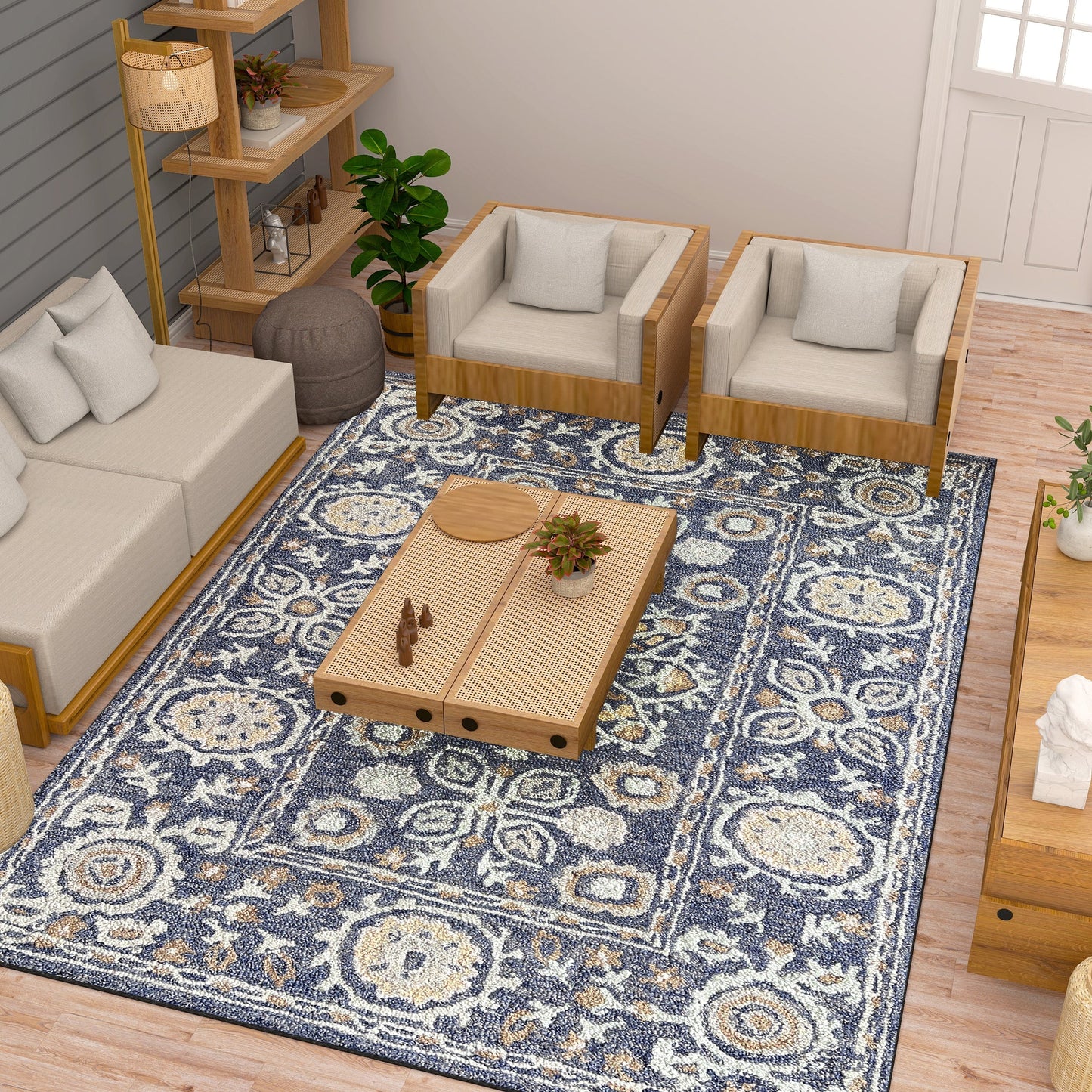 Premium Hand-Tufted Rug Made of 100% Wool - Nomadic Sun - 8x10 Feet