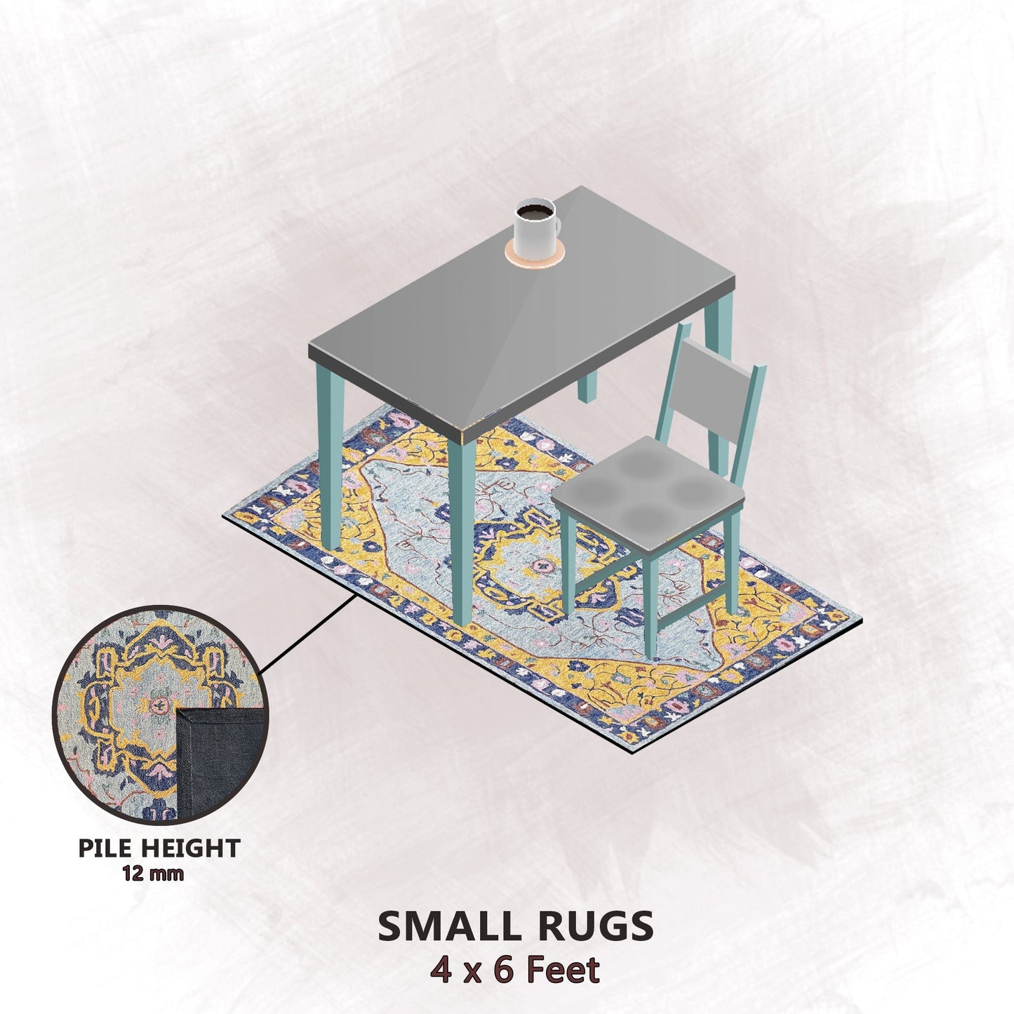 Premium Hand-Tufted Rug Made of 100% Wool - Royal Realm - 4x6 Feet