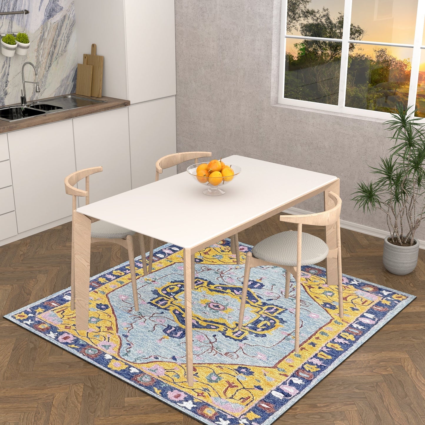 Premium Hand-Tufted Rug Made of 100% Wool - Royal Realm - 6x6 Feet