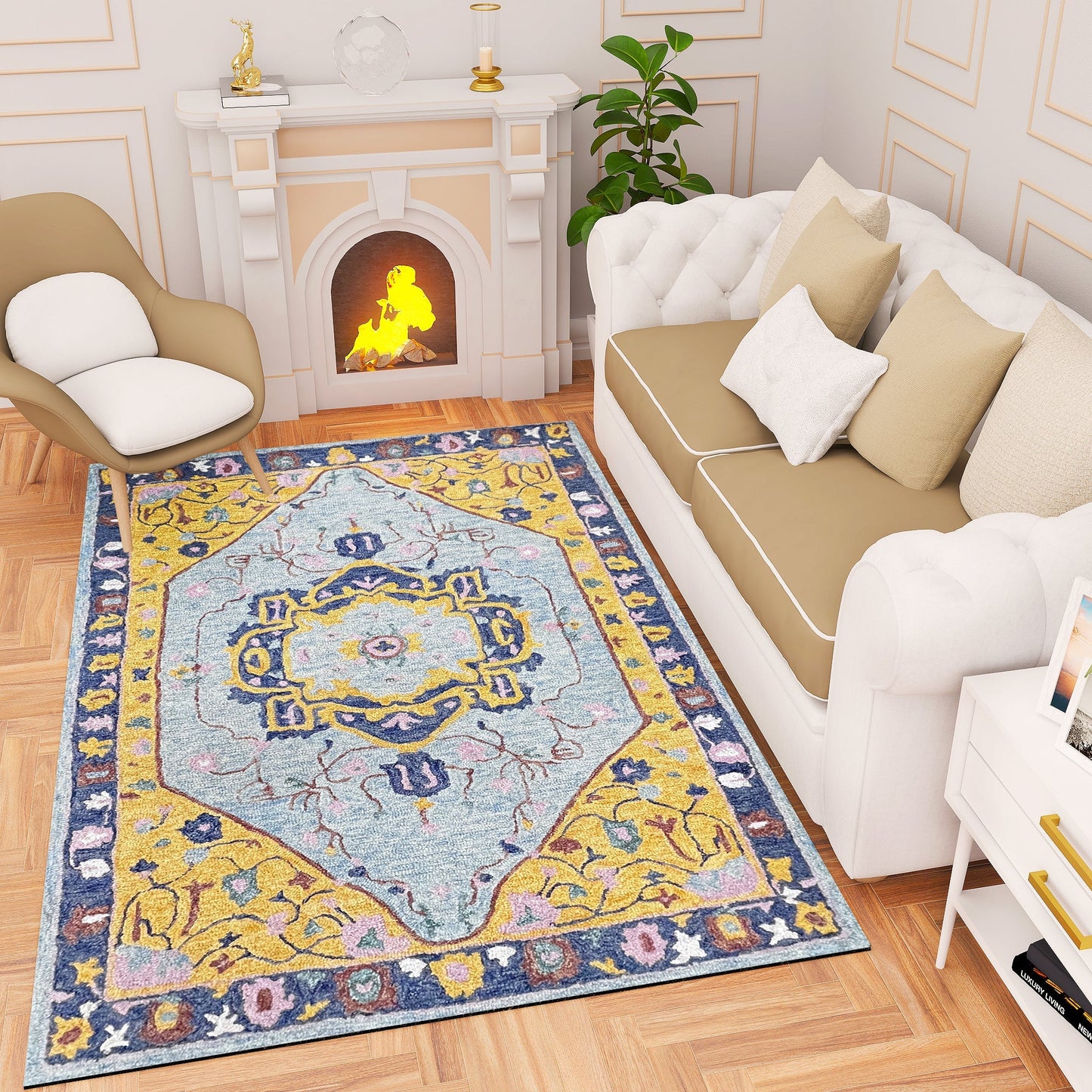 Premium Hand-Tufted Rug Made of 100% Wool - Royal Realm - 5x8 Feet