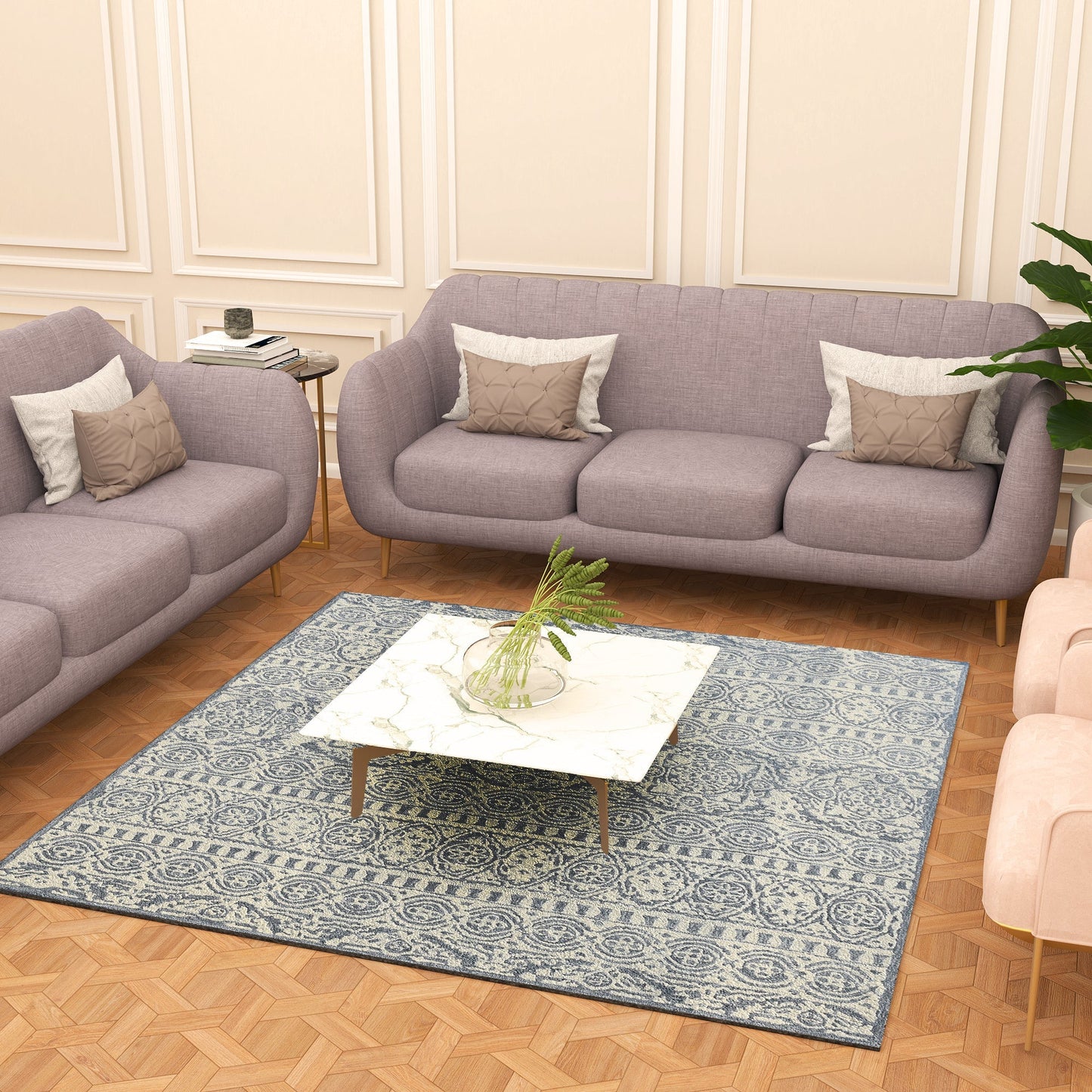 Premium Hand-Tufted Rug Made of 100% Wool - Relic Light - 9x12 Feet