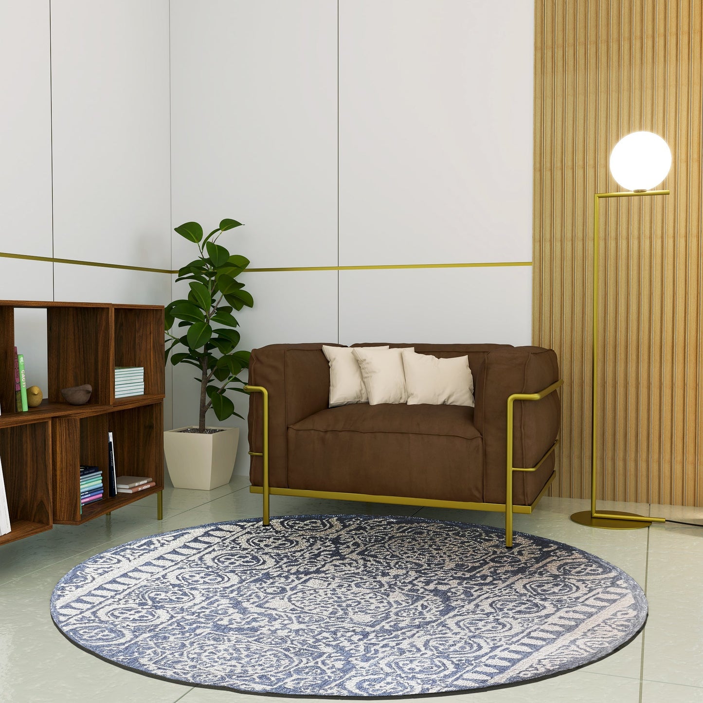 Premium Hand-Tufted Rug Made of 100% Wool - Relic Light - 5x5 Feet