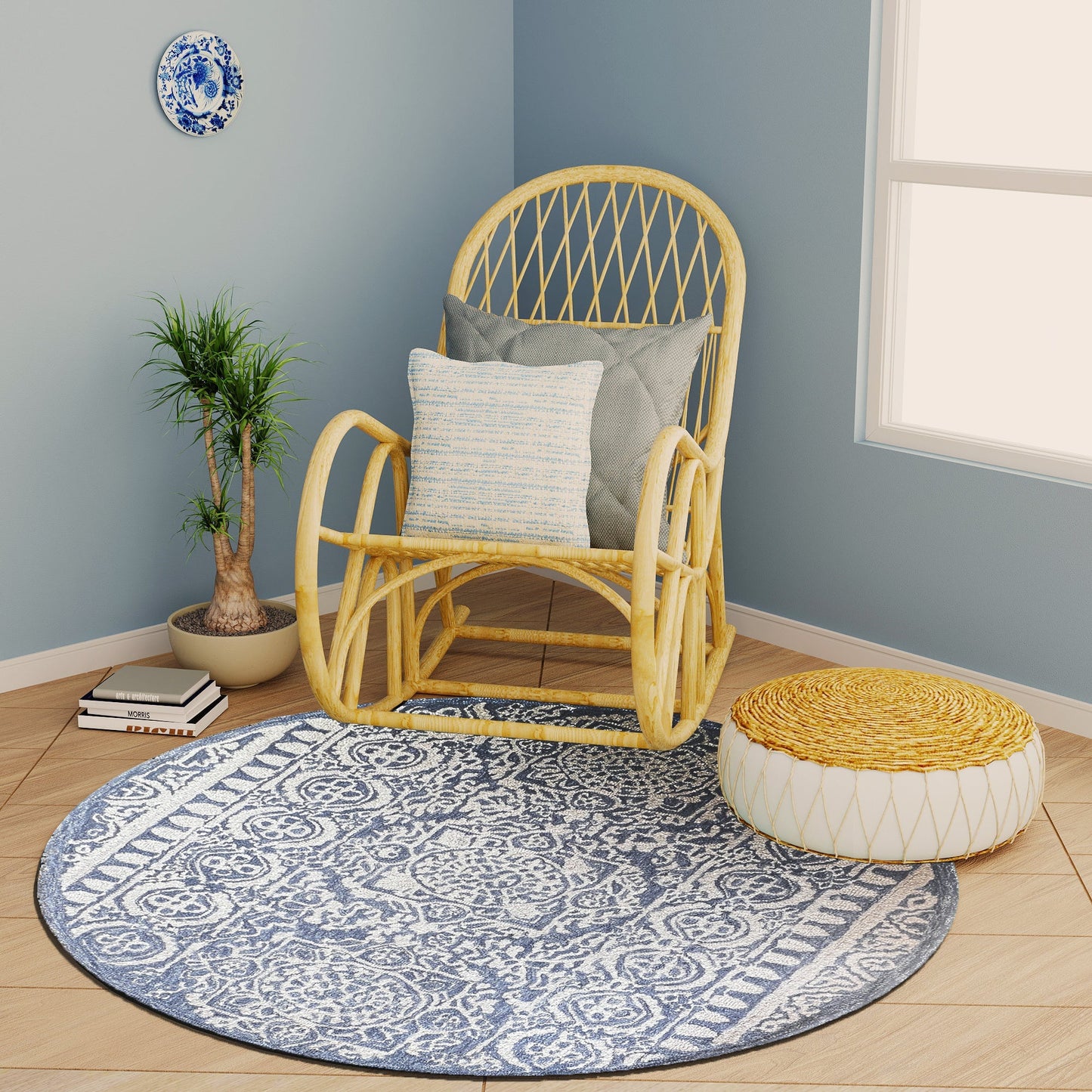 Premium Hand-Tufted Rug Made of 100% Wool - Relic Light - 5x5 Feet