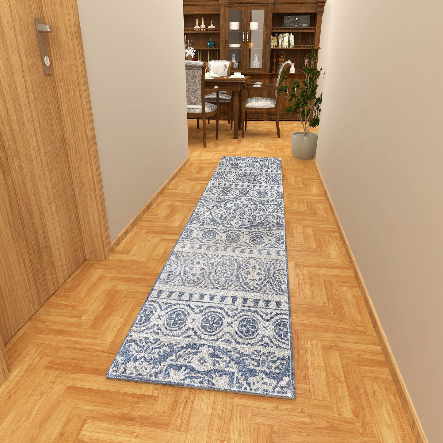 Premium Hand-Tufted Rug Made of 100% Wool - Relic Light - 2x8 Feet