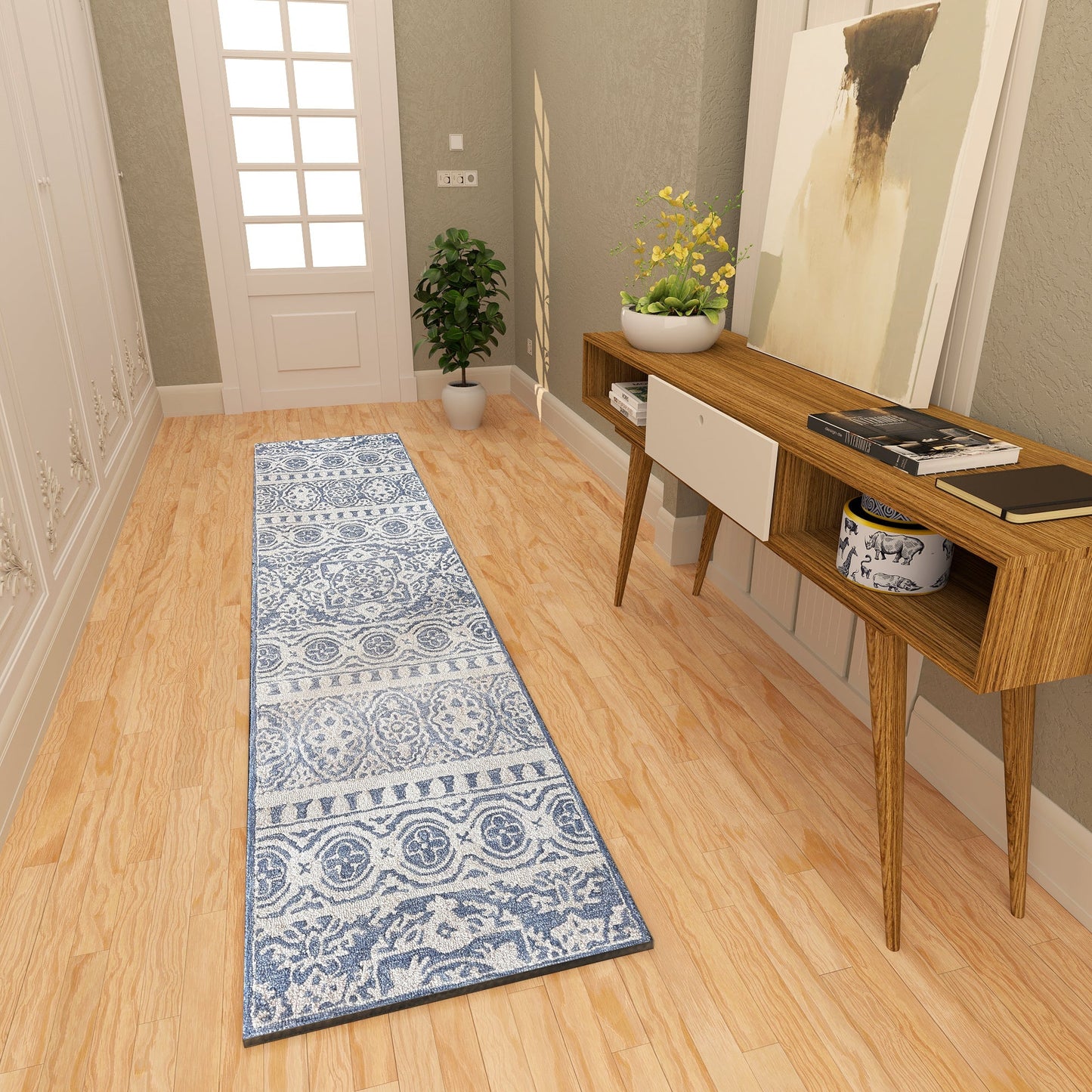 Premium Hand-Tufted Rug Made of 100% Wool - Relic Light - 2x6 Feet
