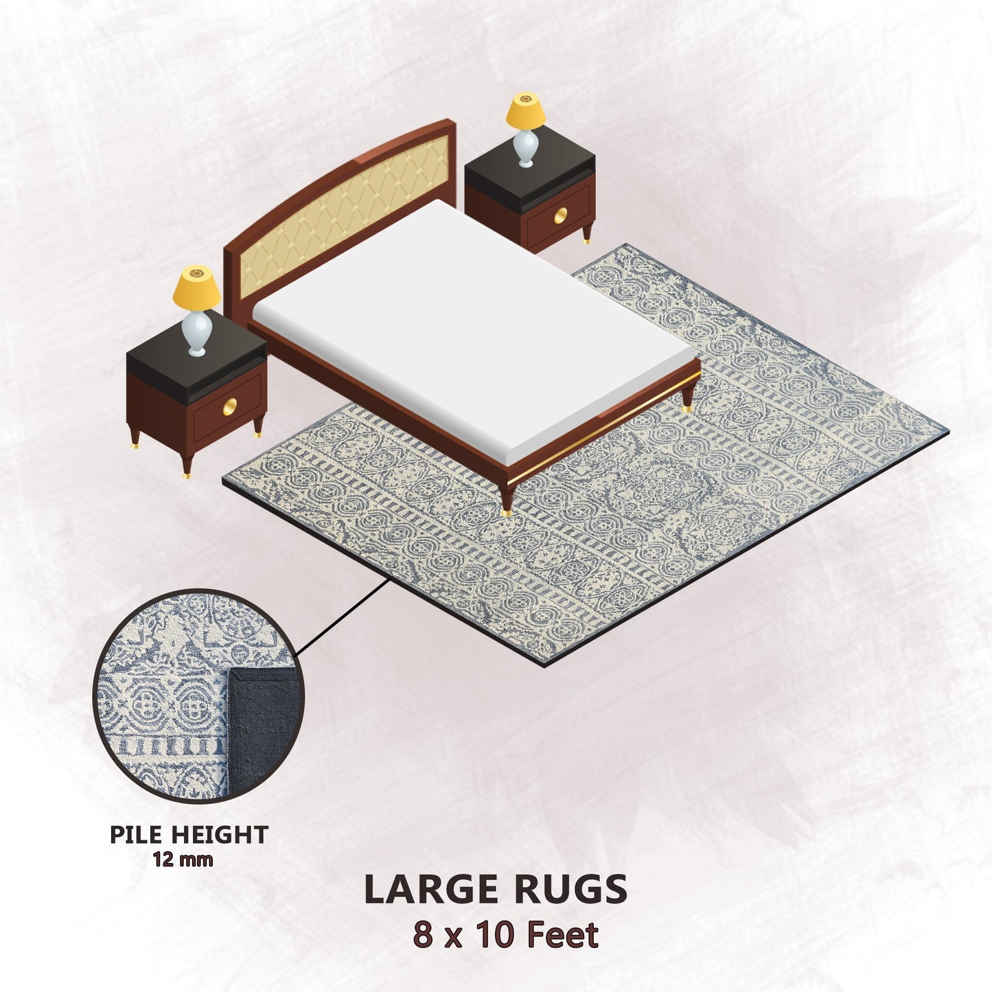 Premium Hand-Tufted Rug Made of 100% Wool - Relic Night - 8x10 Feet