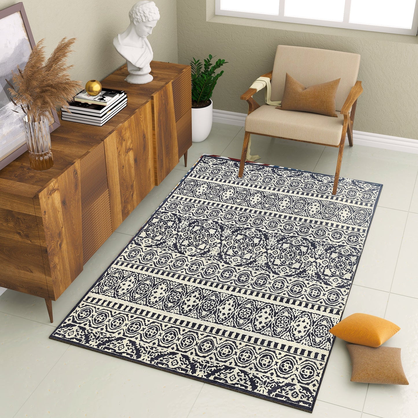 Premium Hand-Tufted Rug Made of 100% Wool - Relic Night - 4x6 Feet