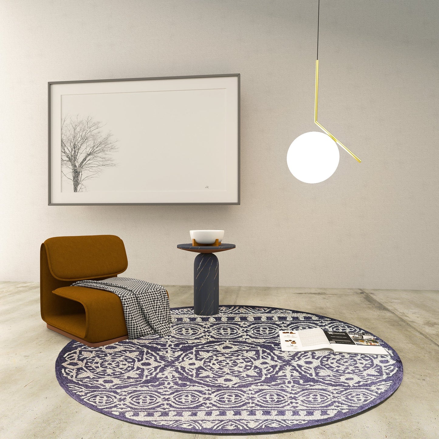 Premium Hand-Tufted Rug Made of 100% Wool - Relic Night - 5x5 Feet