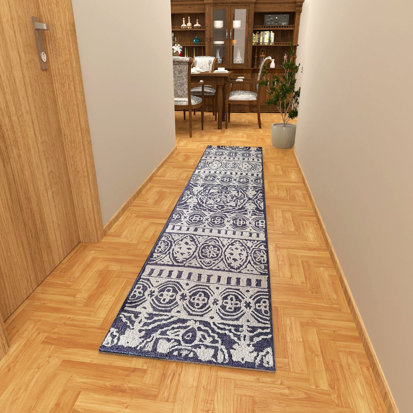 Premium Hand-Tufted Rug Made of 100% Wool - Relic Night - 2x6 Feet