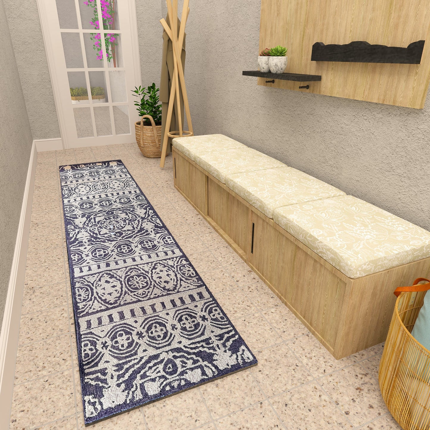 Premium Hand-Tufted Rug Made of 100% Wool - Relic Night - 2x10 Feet