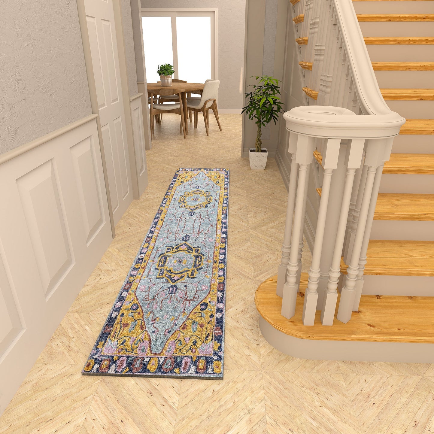 Premium Hand-Tufted Rug Made of 100% Wool - Royal Realm - 2x6 Feet