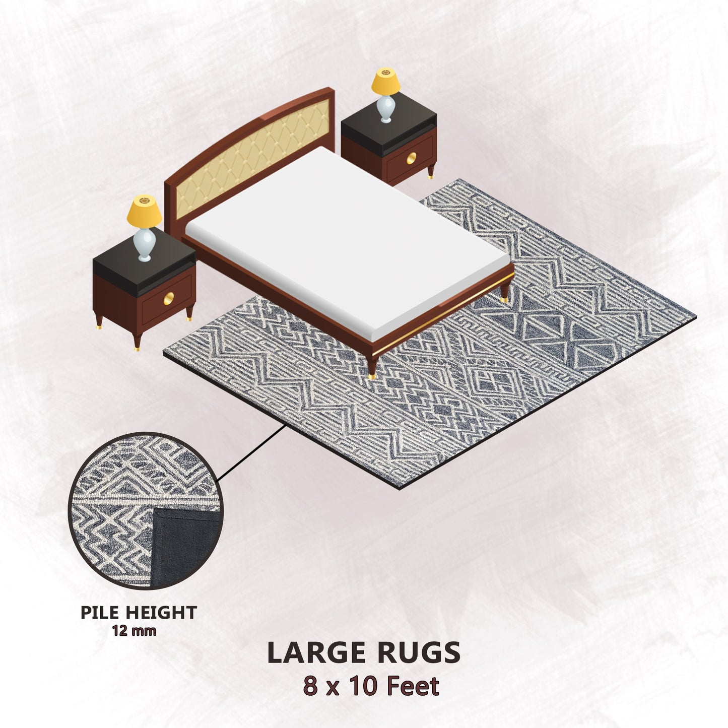 Premium Hand-Tufted Rug Made of 100% Wool - Still River Blue - 8x10 Feet