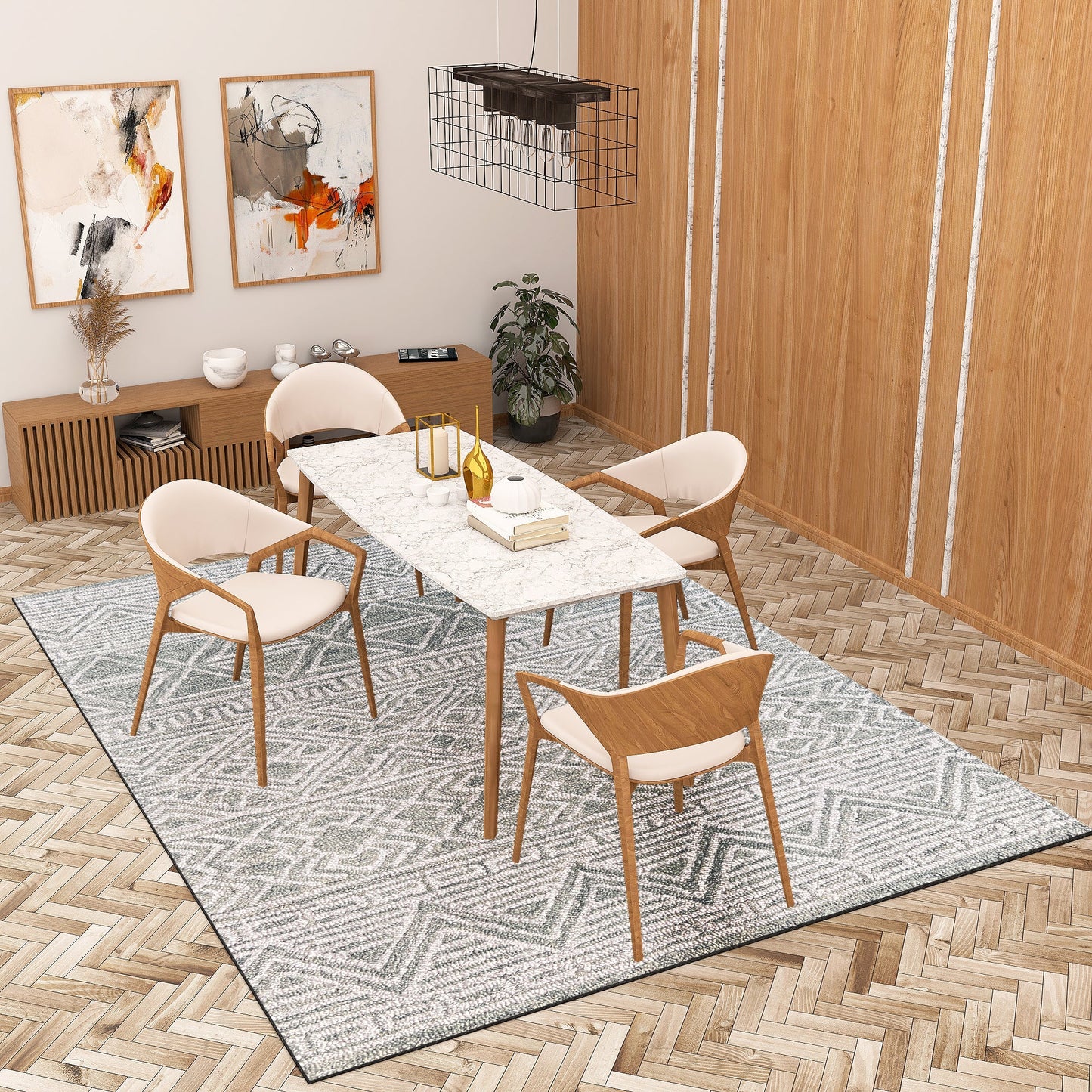 Premium Hand-Tufted Rug Made of 100% Wool - Still River Grey - 9x12 Feet