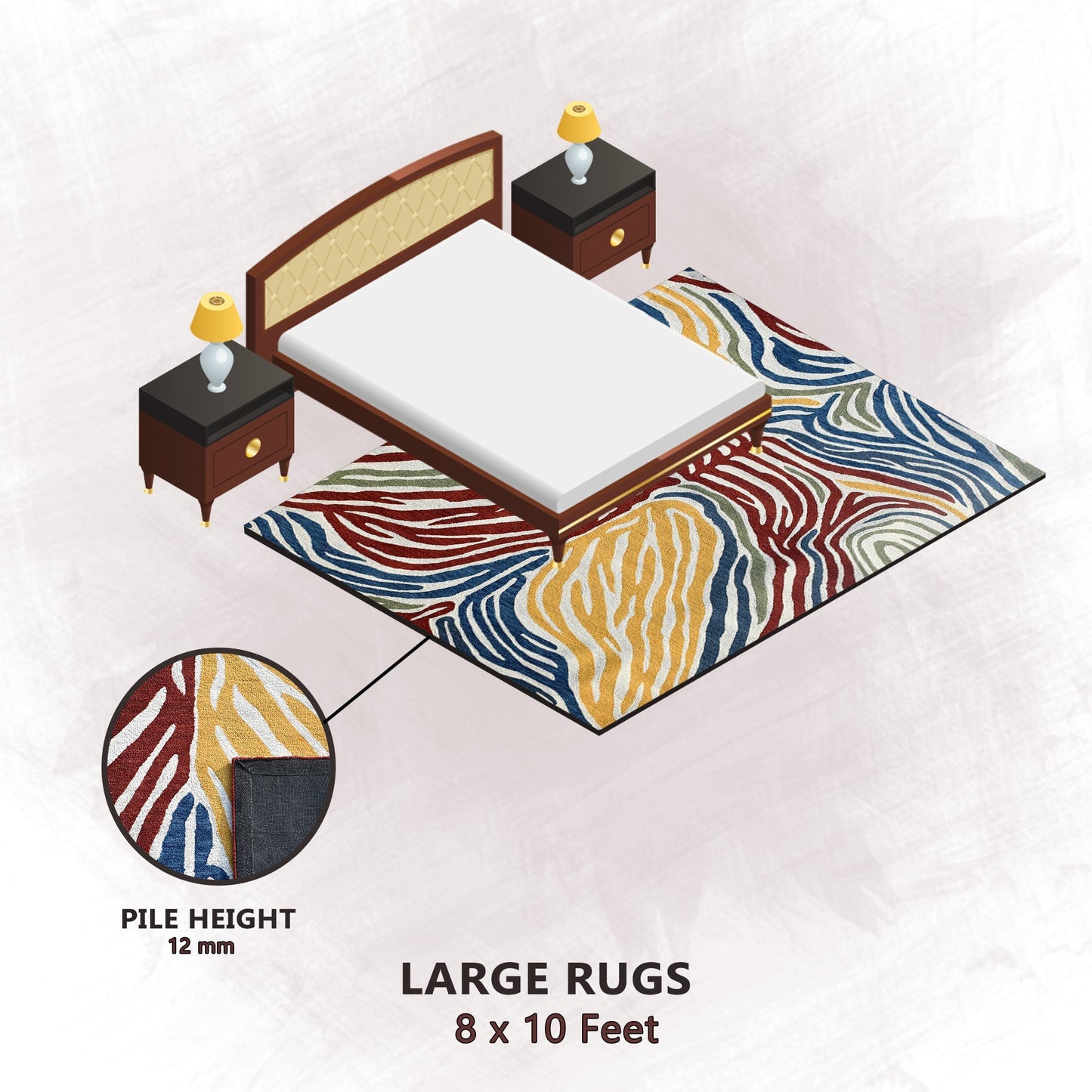 Premium Hand-Tufted Rug Made of 100% Wool - Savanna - 8x10 Feet