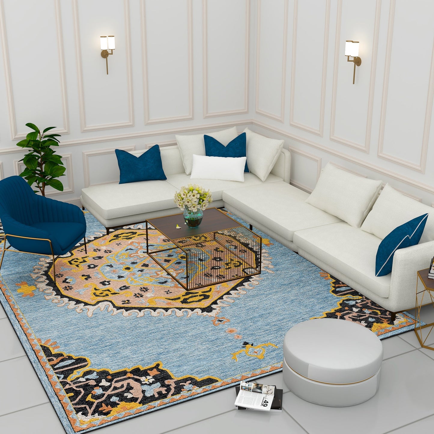 Premium Hand-Tufted Rug Made of 100% Wool - Shivanka - 8x10 Feet
