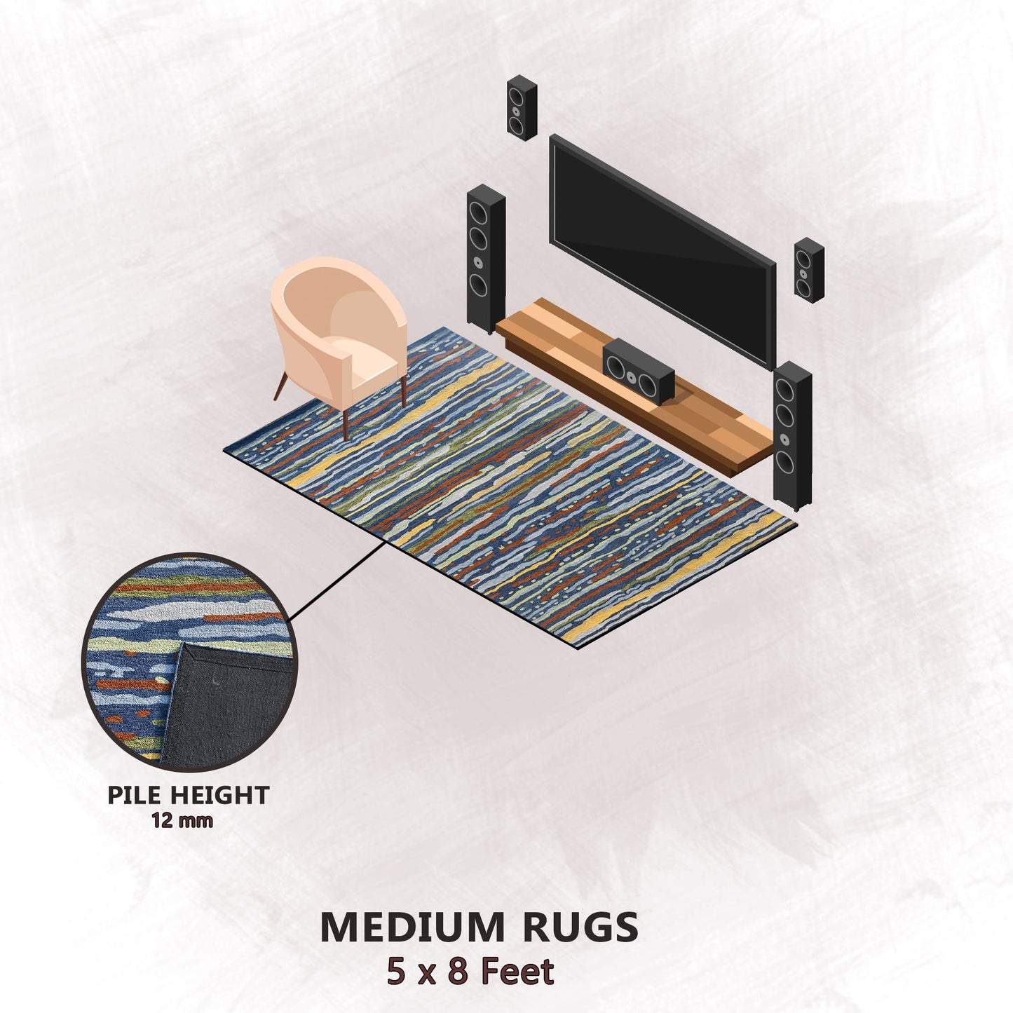 Premium Hand-Tufted Rug Made of 100% Wool - Spring Coast - 5x8 Feet