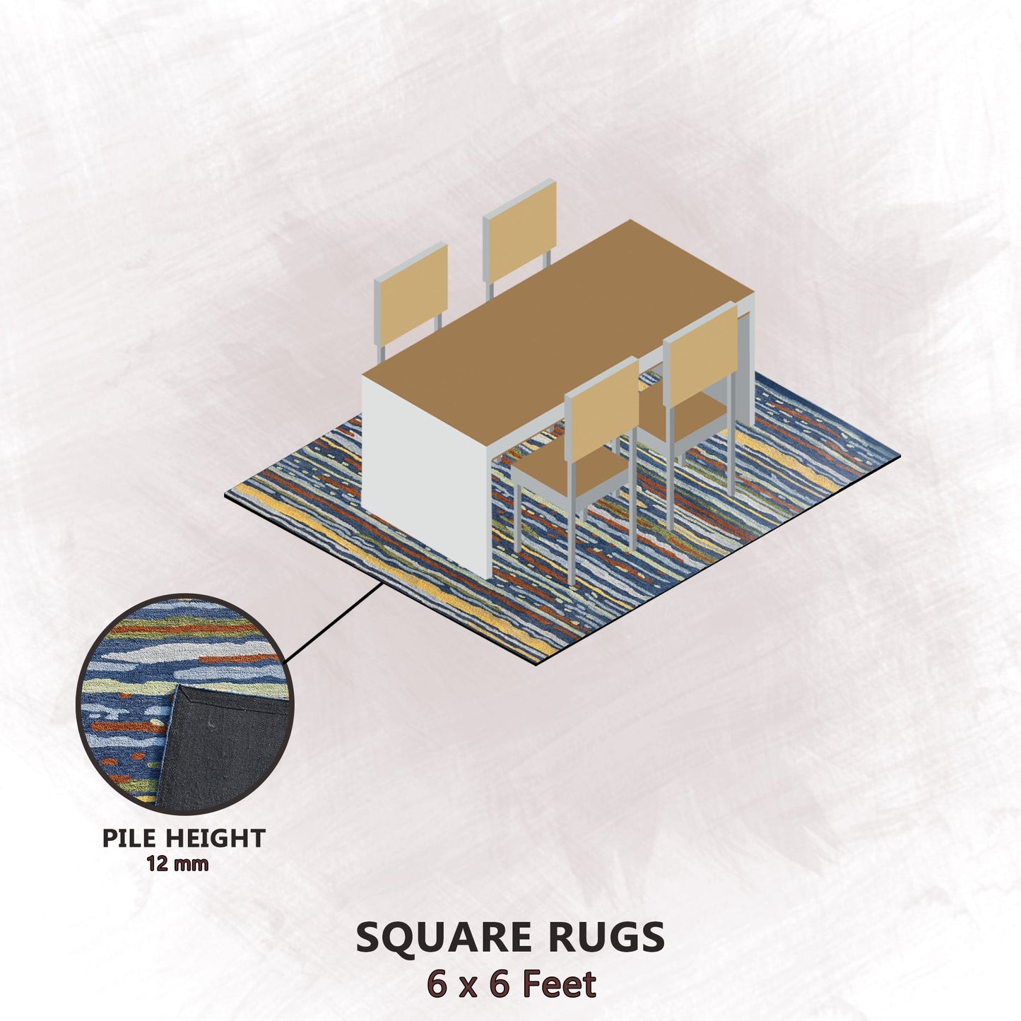 Premium Hand-Tufted Rug Made of 100% Wool - Spring Coast - 6x6 Feet