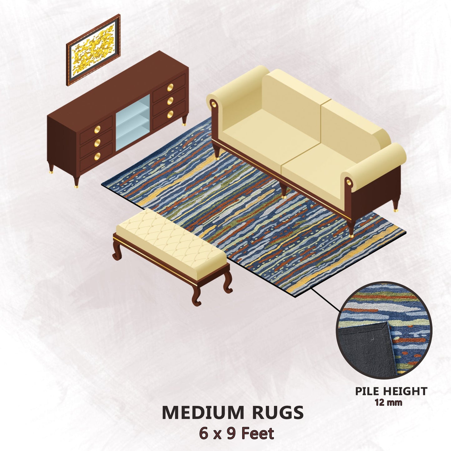Premium Hand-Tufted Rug Made of 100% Wool - Spring Coast - 6x9 Feet