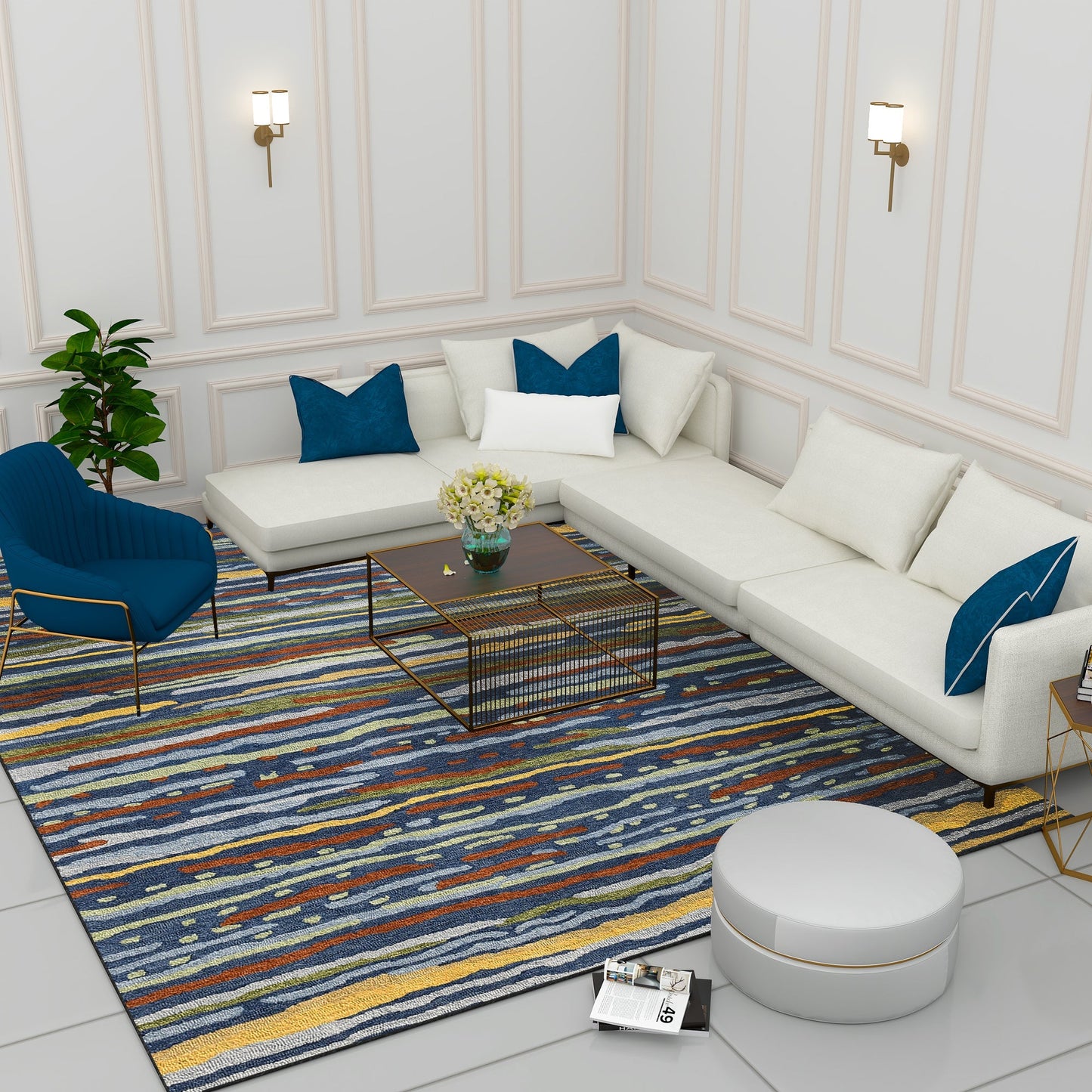 Premium Hand-Tufted Rug Made of 100% Wool - Spring Coast - 8x10 Feet