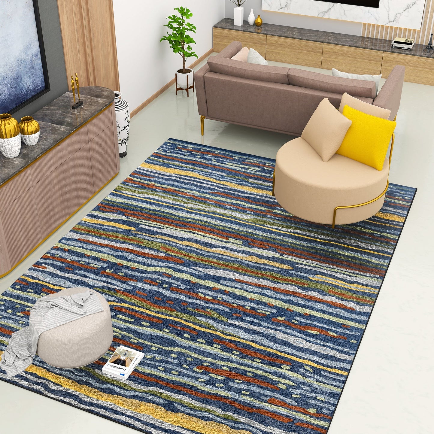 Premium Hand-Tufted Rug Made of 100% Wool - Spring Coast - 8x10 Feet