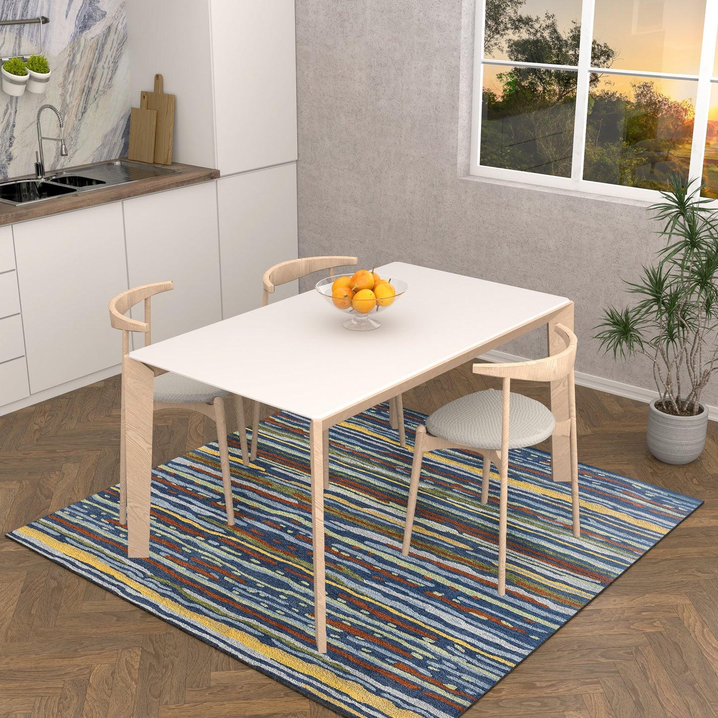 Premium Hand-Tufted Rug Made of 100% Wool - Spring Coast - 6x6 Feet
