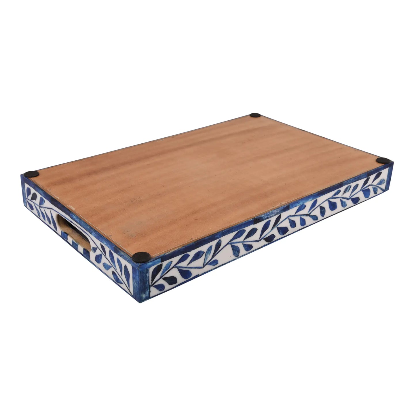 Decorative Tray Alhambra Azul Pattern Bone & Resin Inlay Collection in 2 Sizes