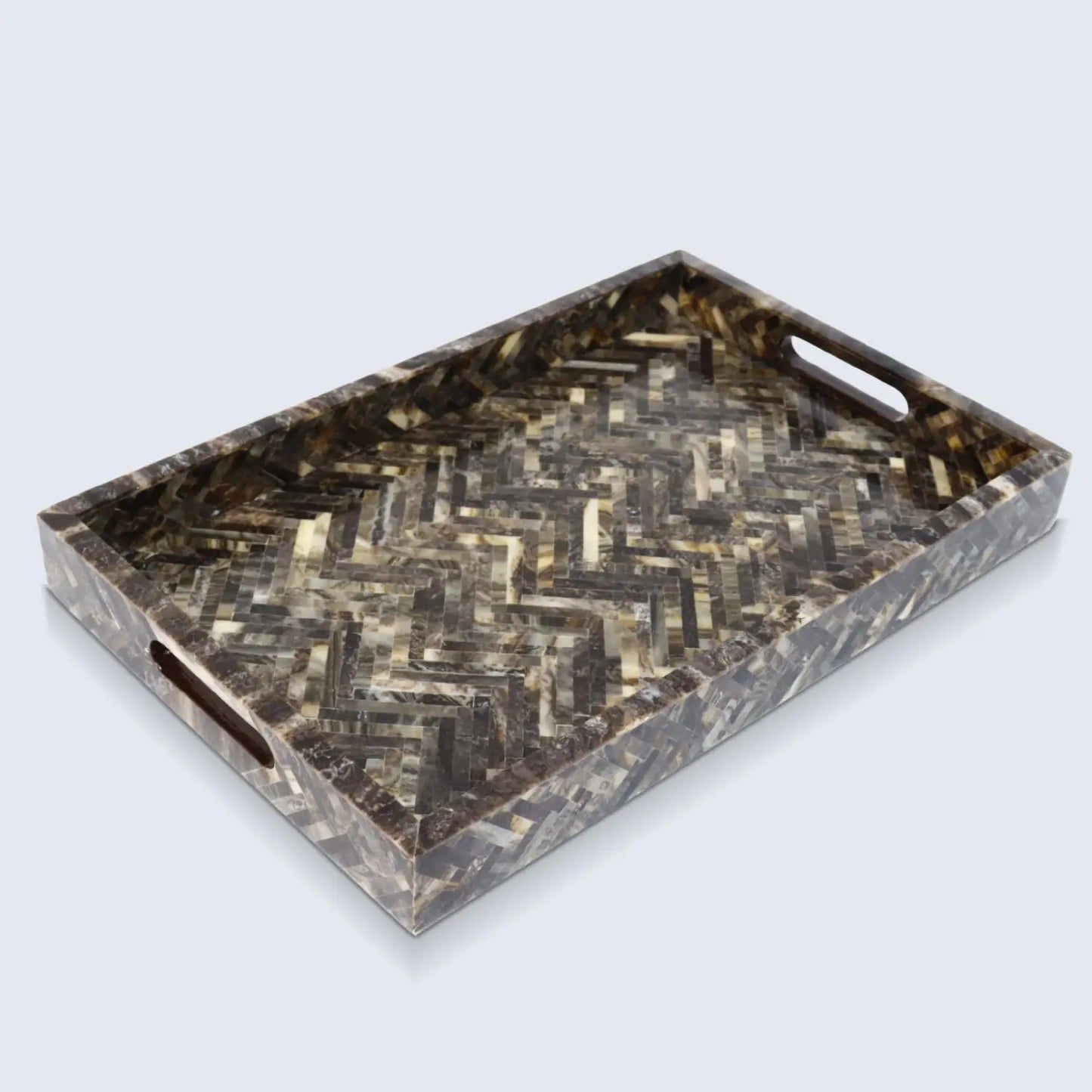 Decorative Tray Discovery Fantazia Pattern Resin Inlay Collection in 2 Sizes
