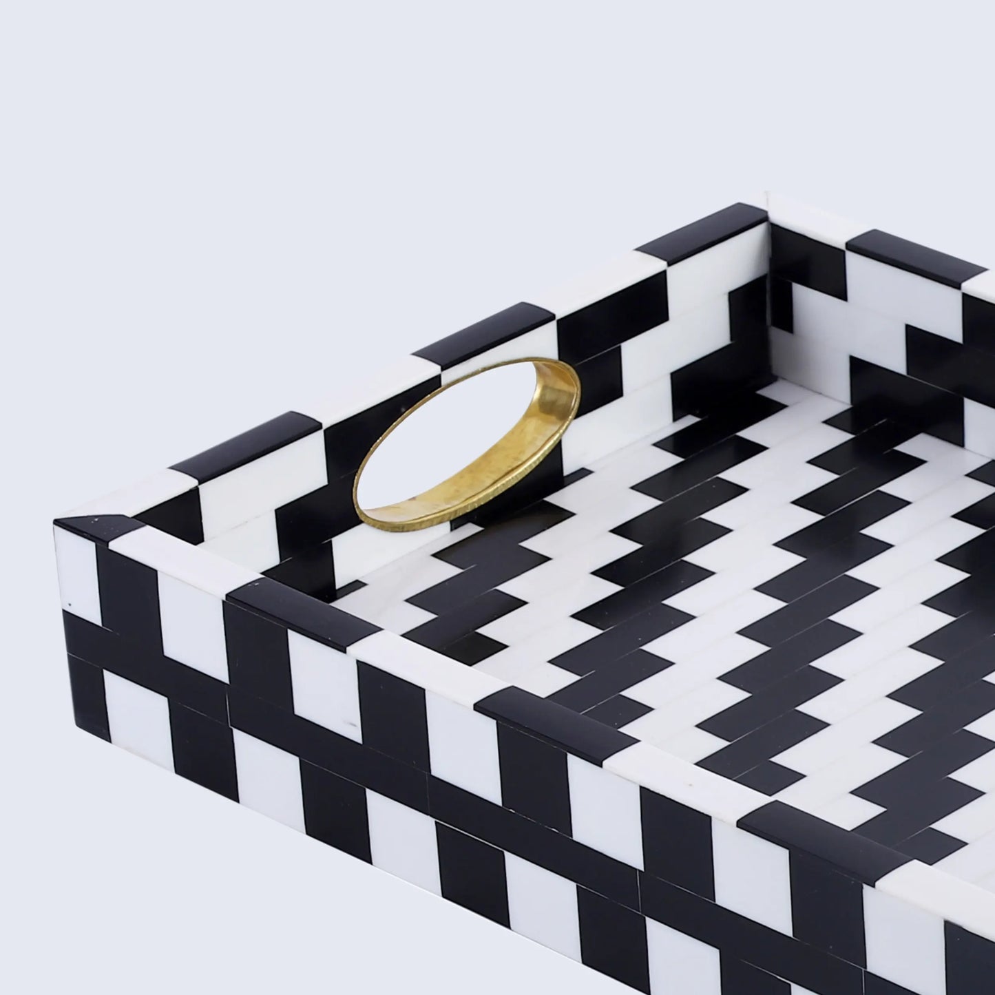 Decorative Tray Optique Pixel Pattern Resin Inlay Collection in 11x17