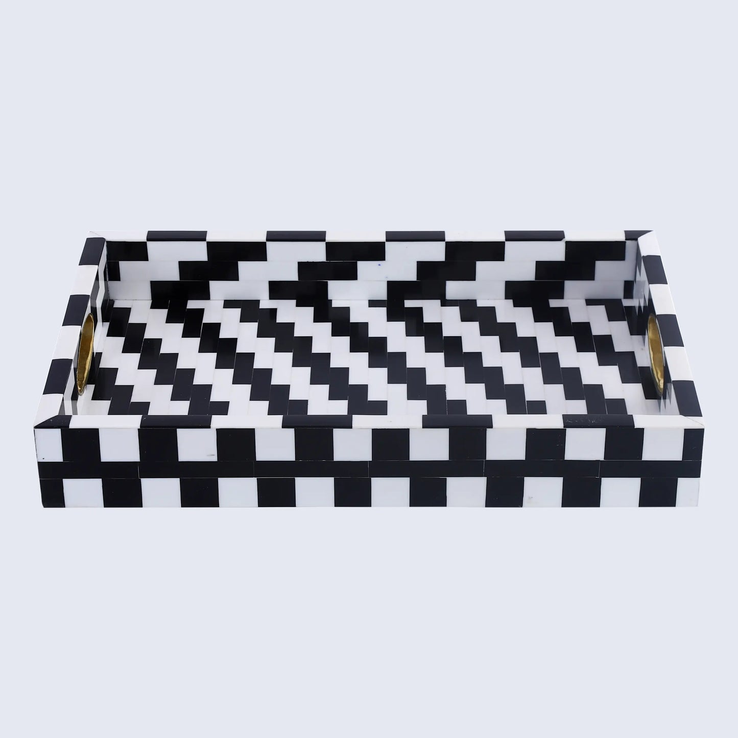 Decorative Tray Optique Pixel Pattern Resin Inlay Collection in 11x17