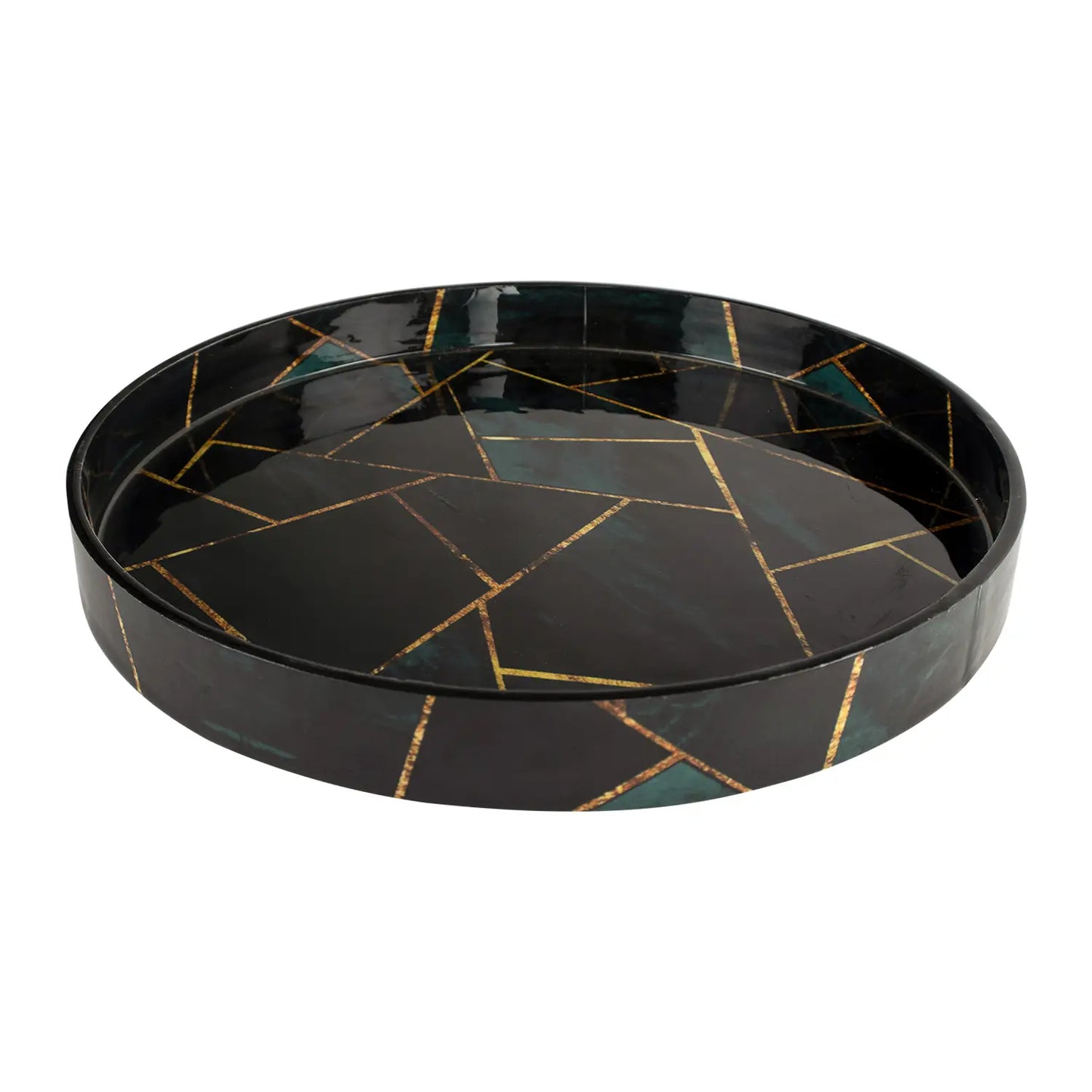 Decorative Tray Cosmos Galaxy Pattern Resin Inlay Collection in 12x12